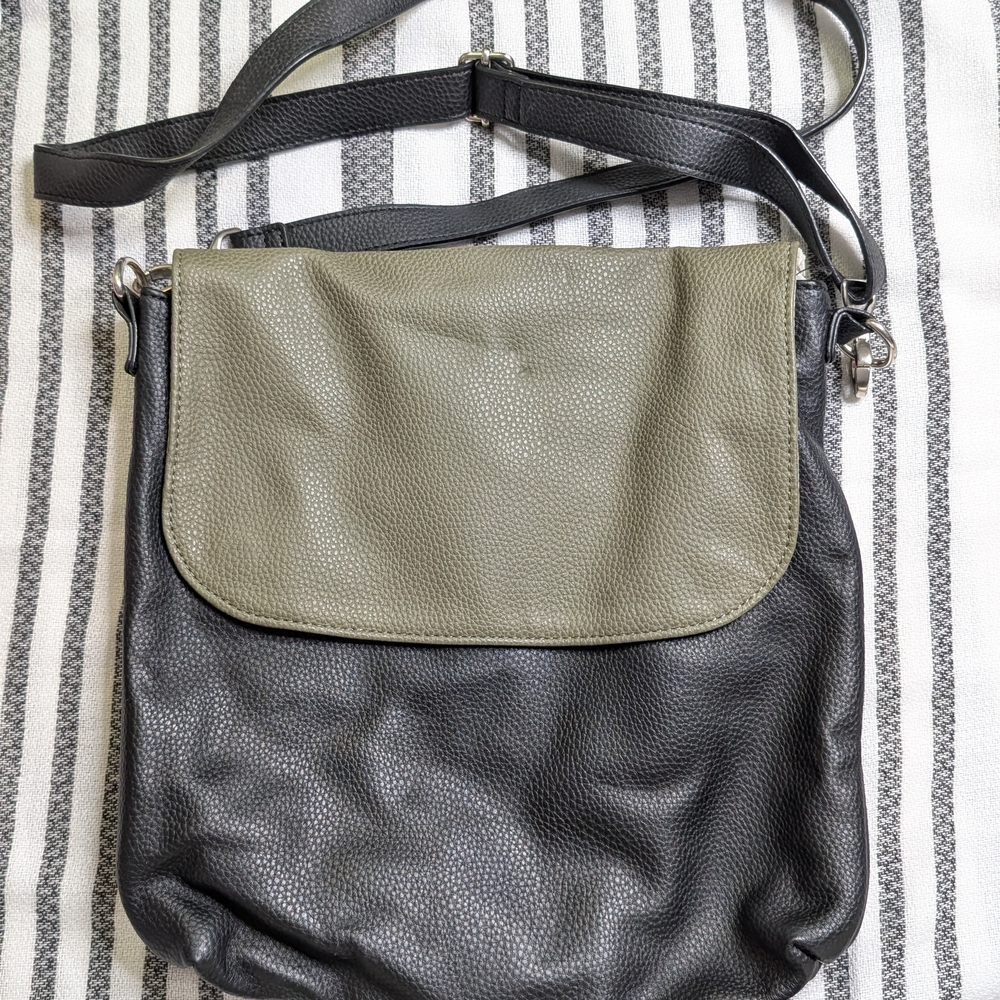 Thirty-One Black and Olive Crossbody Bag